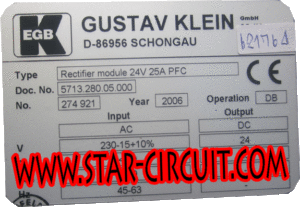 GUSTAV-KLEIN-TYPE-RECTIFIER-MODULE-24V-25A-PFC-NAME